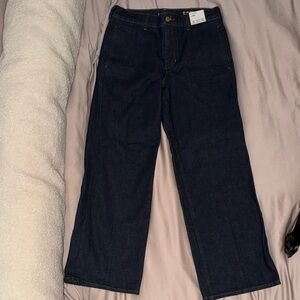J Crew Wide Leg Dark Wash Denim Jeans